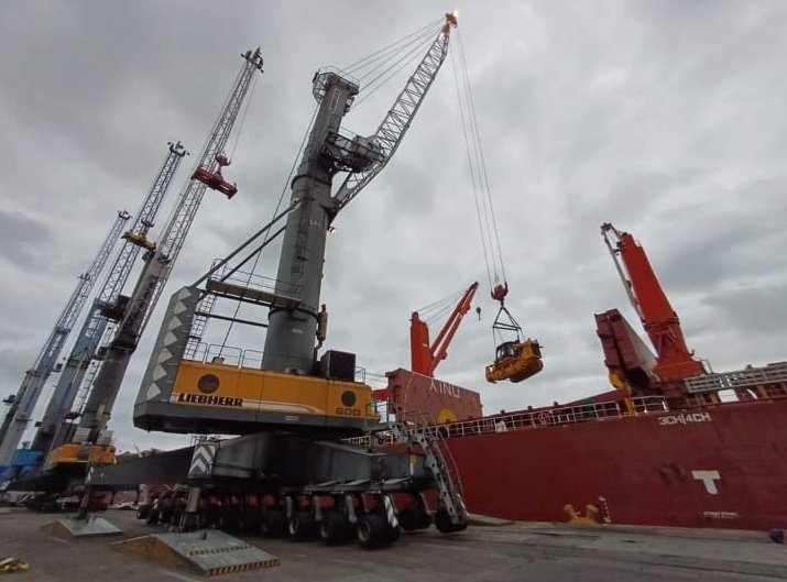 Grúa portuaria Liebherr en Manzanillo